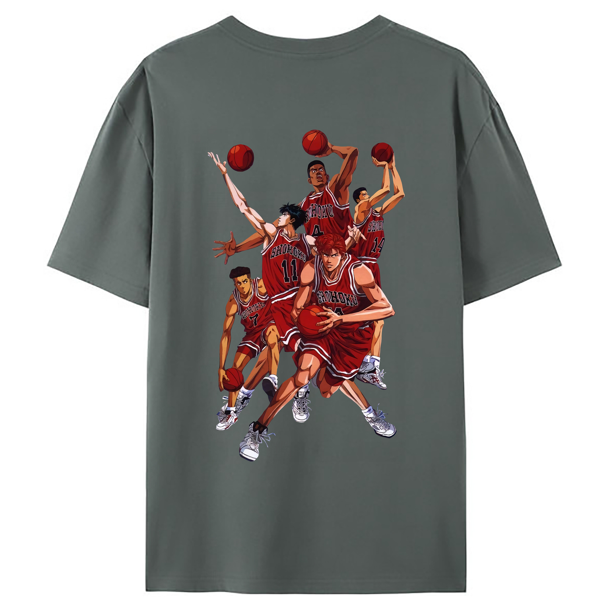 （画像用） SLAM DUNK／スラムダンク 綿100％ メンズ半袖Tシャツ（バックプリント） 通気性